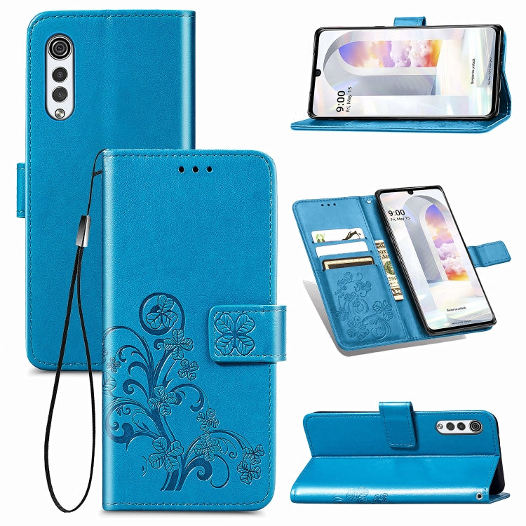 Four-leaf Clasp Embossed Buckle Mobile Phone Protection Leather Case with Lanyard & Card Slot & Wallet & Bracket Function, For Huawei Mate 40 Lite /Maimang 9, For LG Velvet 5G