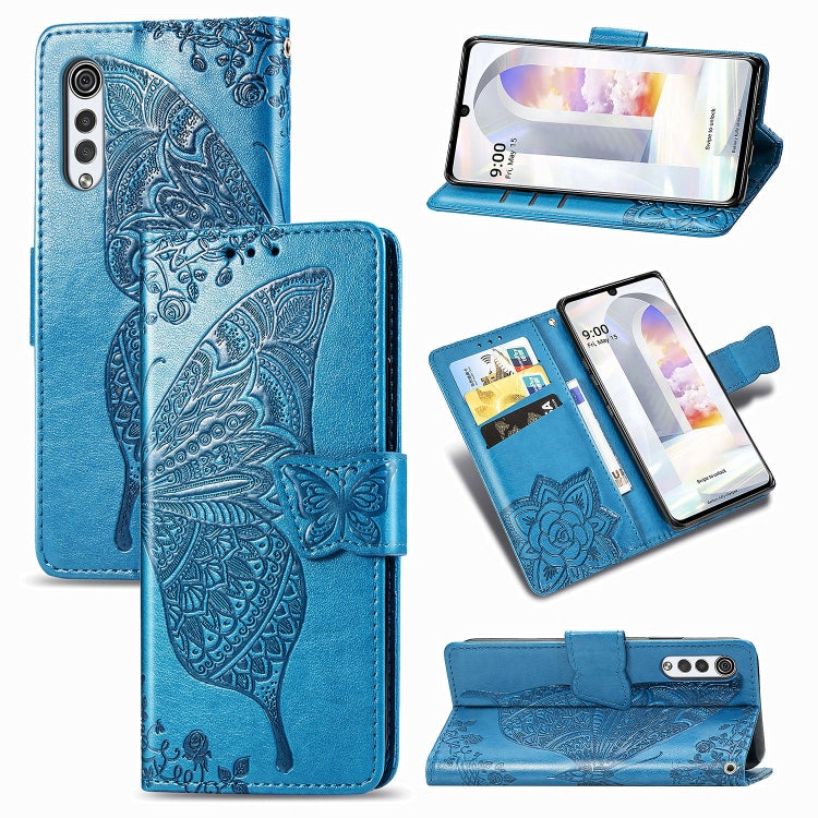 Butterfly Love Flower Embossed Horizontal Flip Leather Case with Holder & Card Slots & Wallet & Lanyard, For LG Velvet 5G, For OPPO A92S, For OPPO Realme C12, For OPPO Realme C15