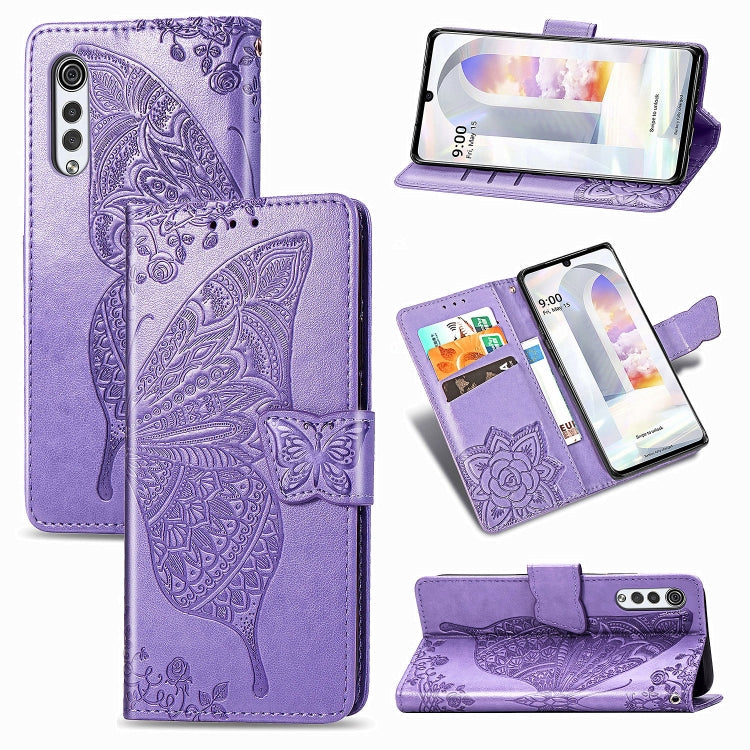 Butterfly Love Flower Embossed Horizontal Flip Leather Case with Holder & Card Slots & Wallet & Lanyard, For LG Velvet 5G, For OPPO A92S, For OPPO Realme C12, For OPPO Realme C15