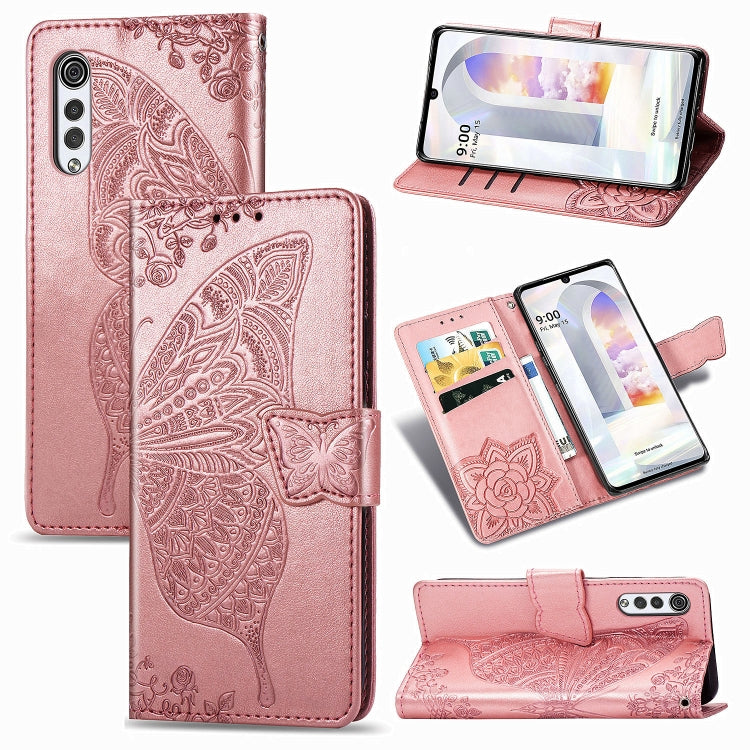 Butterfly Love Flower Embossed Horizontal Flip Leather Case with Holder & Card Slots & Wallet & Lanyard, For LG Velvet 5G, For OPPO A92S, For OPPO Realme C12, For OPPO Realme C15