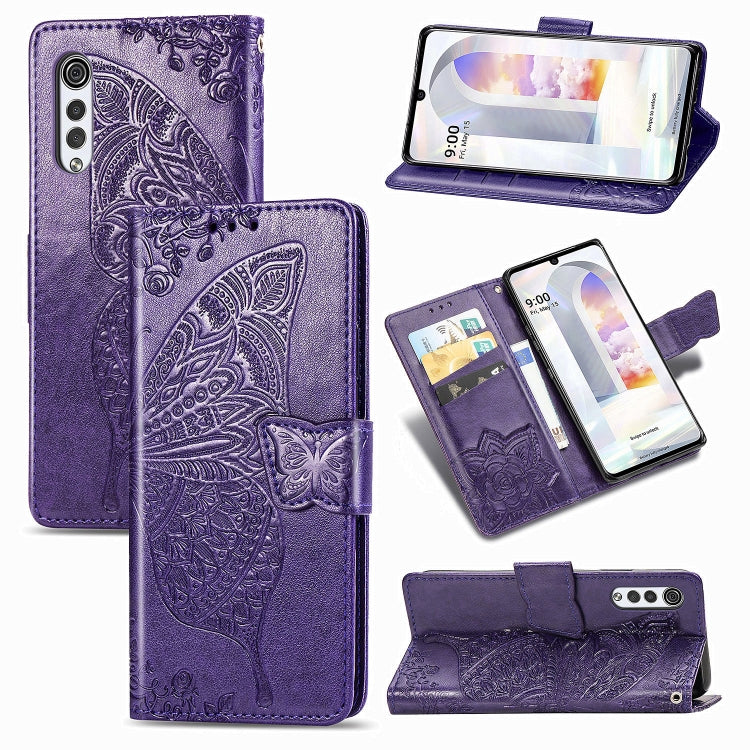 Butterfly Love Flower Embossed Horizontal Flip Leather Case with Holder & Card Slots & Wallet & Lanyard, For LG Velvet 5G, For OPPO A92S, For OPPO Realme C12, For OPPO Realme C15