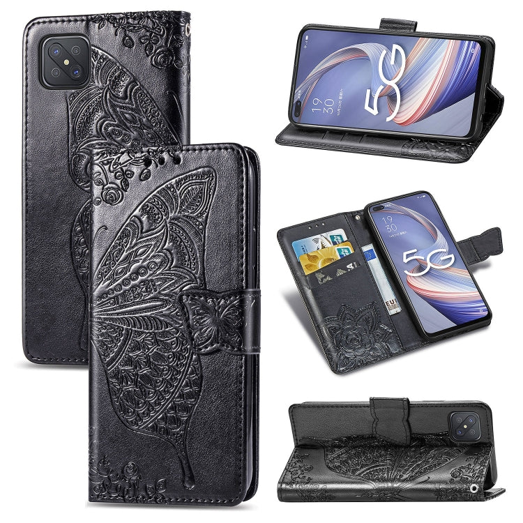 Butterfly Love Flower Embossed Horizontal Flip Leather Case with Holder & Card Slots & Wallet & Lanyard, For LG Velvet 5G, For OPPO A92S, For OPPO Realme C12, For OPPO Realme C15