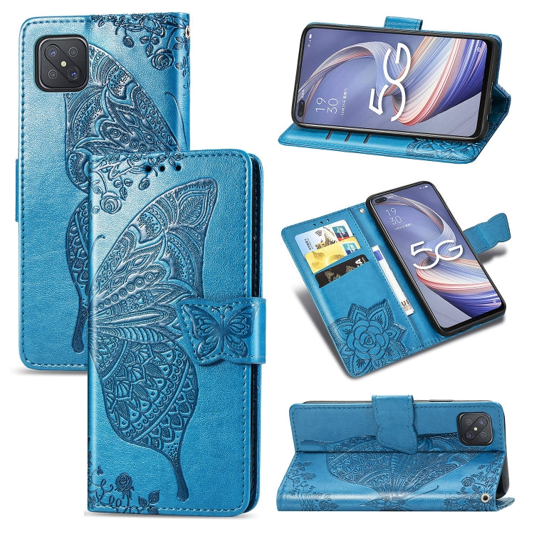 Butterfly Love Flower Embossed Horizontal Flip Leather Case with Holder & Card Slots & Wallet & Lanyard, For LG Velvet 5G, For OPPO A92S, For OPPO Realme C12, For OPPO Realme C15