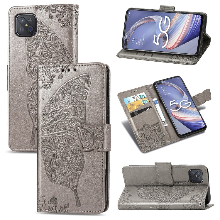 Butterfly Love Flower Embossed Horizontal Flip Leather Case with Holder & Card Slots & Wallet & Lanyard, For LG Velvet 5G, For OPPO A92S, For OPPO Realme C12, For OPPO Realme C15