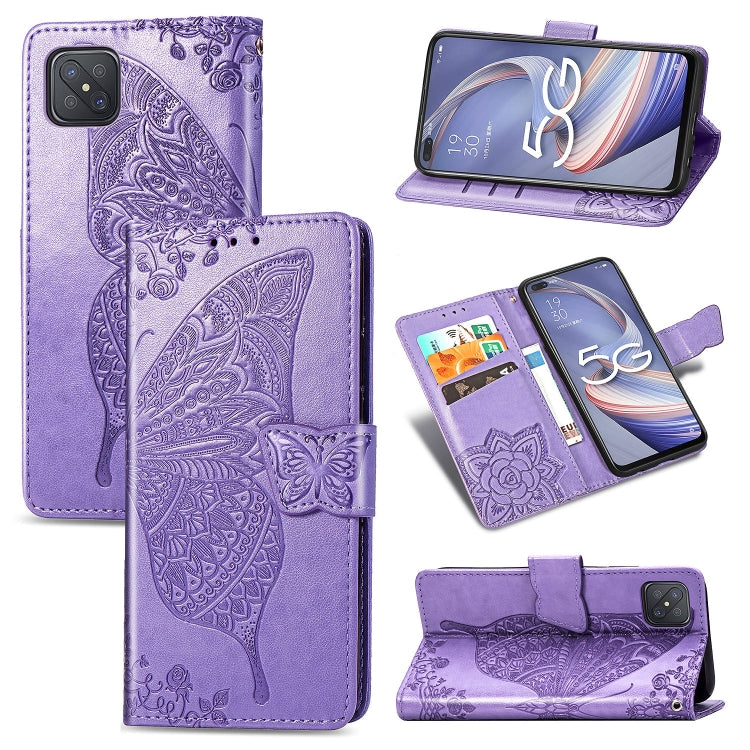 Butterfly Love Flower Embossed Horizontal Flip Leather Case with Holder & Card Slots & Wallet & Lanyard, For LG Velvet 5G, For OPPO A92S, For OPPO Realme C12, For OPPO Realme C15