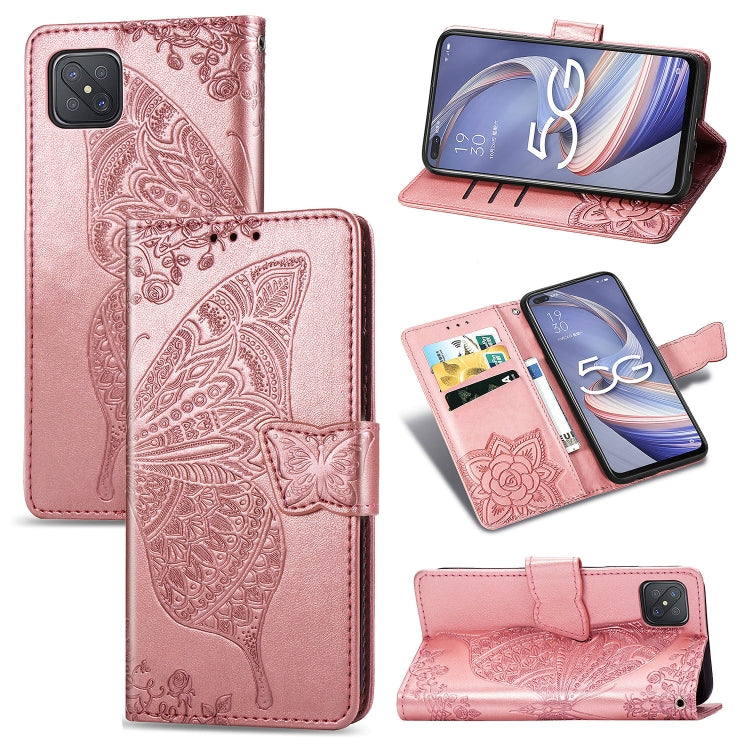 Butterfly Love Flower Embossed Horizontal Flip Leather Case with Holder & Card Slots & Wallet & Lanyard, For LG Velvet 5G, For OPPO A92S, For OPPO Realme C12, For OPPO Realme C15