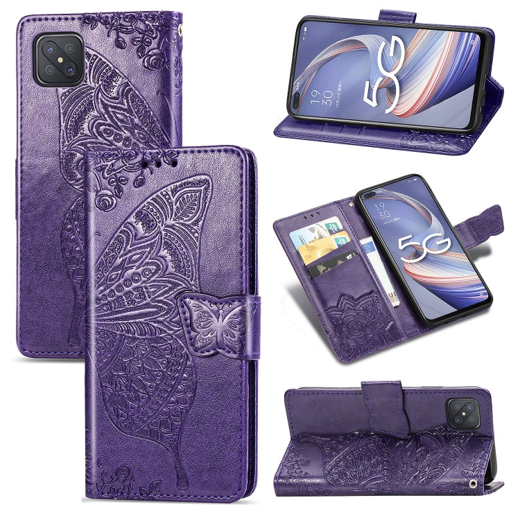 Butterfly Love Flower Embossed Horizontal Flip Leather Case with Holder & Card Slots & Wallet & Lanyard, For LG Velvet 5G, For OPPO A92S, For OPPO Realme C12, For OPPO Realme C15