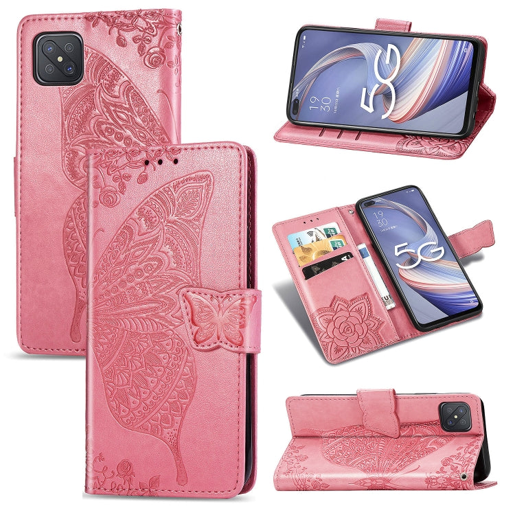 Butterfly Love Flower Embossed Horizontal Flip Leather Case with Holder & Card Slots & Wallet & Lanyard, For LG Velvet 5G, For OPPO A92S, For OPPO Realme C12, For OPPO Realme C15