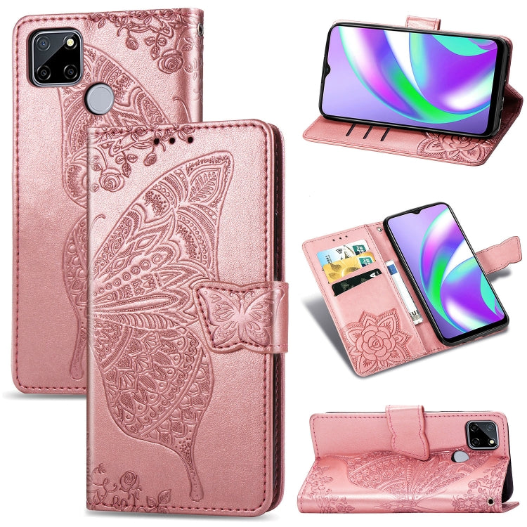 Butterfly Love Flower Embossed Horizontal Flip Leather Case with Holder & Card Slots & Wallet & Lanyard, For LG Velvet 5G, For OPPO A92S, For OPPO Realme C12, For OPPO Realme C15