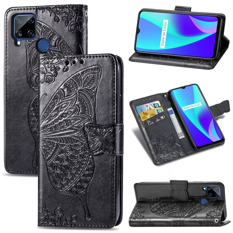 Butterfly Love Flower Embossed Horizontal Flip Leather Case with Holder & Card Slots & Wallet & Lanyard, For LG Velvet 5G, For OPPO A92S, For OPPO Realme C12, For OPPO Realme C15