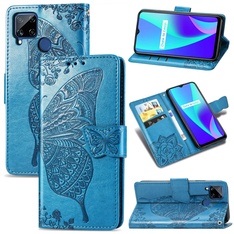 Butterfly Love Flower Embossed Horizontal Flip Leather Case with Holder & Card Slots & Wallet & Lanyard, For LG Velvet 5G, For OPPO A92S, For OPPO Realme C12, For OPPO Realme C15