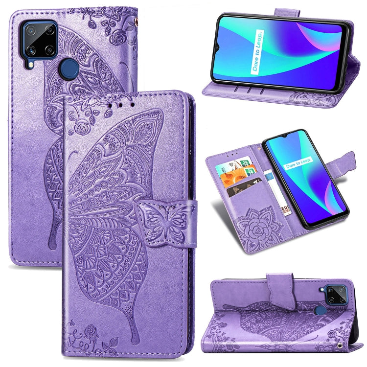 Butterfly Love Flower Embossed Horizontal Flip Leather Case with Holder & Card Slots & Wallet & Lanyard, For LG Velvet 5G, For OPPO A92S, For OPPO Realme C12, For OPPO Realme C15