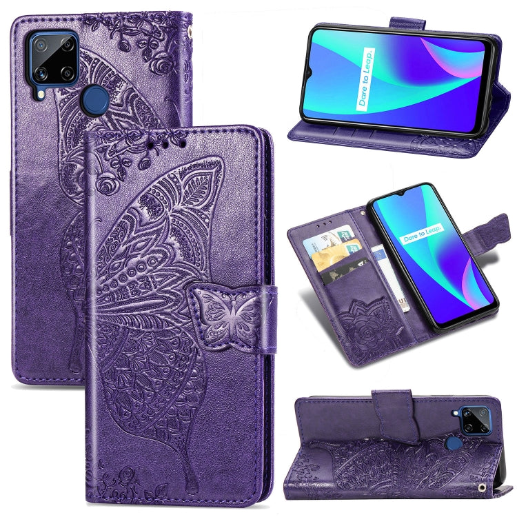 Butterfly Love Flower Embossed Horizontal Flip Leather Case with Holder & Card Slots & Wallet & Lanyard, For LG Velvet 5G, For OPPO A92S, For OPPO Realme C12, For OPPO Realme C15