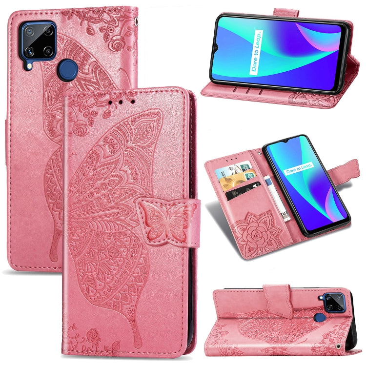 Butterfly Love Flower Embossed Horizontal Flip Leather Case with Holder & Card Slots & Wallet & Lanyard, For LG Velvet 5G, For OPPO A92S, For OPPO Realme C12, For OPPO Realme C15