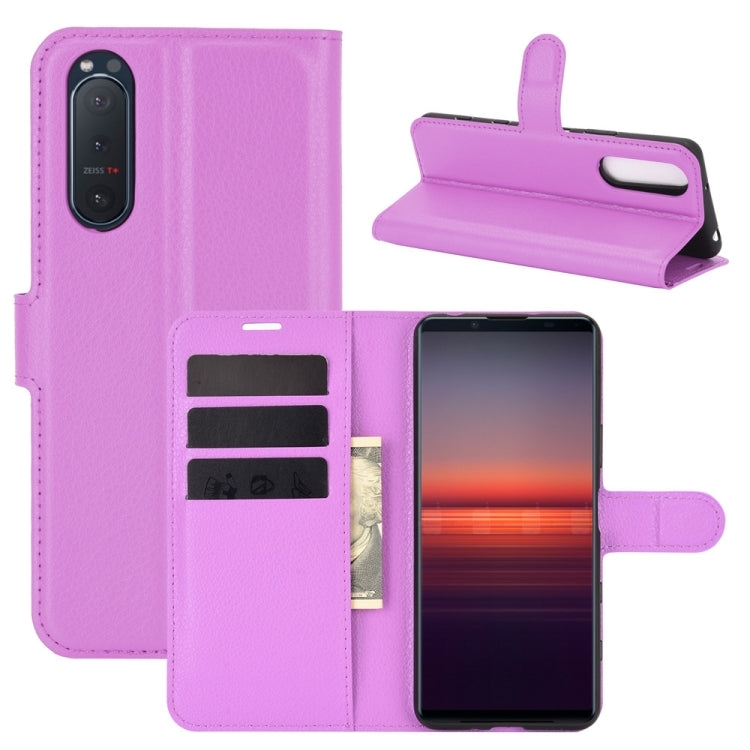 For Sony Xperia 5 II Litchi Texture Horizontal Flip Protective Case with Holder & Card Slots & Wallet, For Sony Xperia 5 II