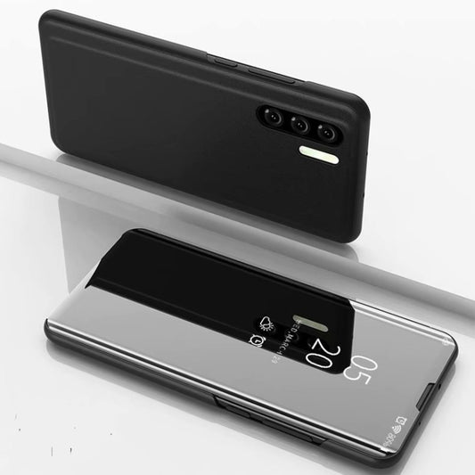 Plus Plated Mirror Horizontal Flip Leather Case with Holder, For OnePlus Nord