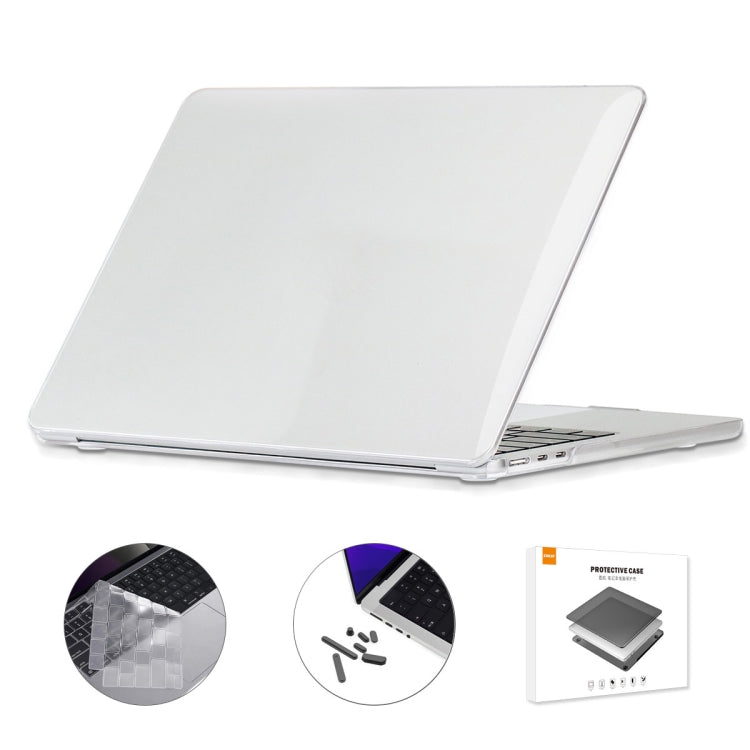 For MacBook Air 13.6 2022/2024 A2681 M2 / A3113 M3 EU Version ENKAY 3 in 1 Crystal Laptop Case with TPU Keyboard Film / Anti-dust Plugs, 3 in 1 EU Version