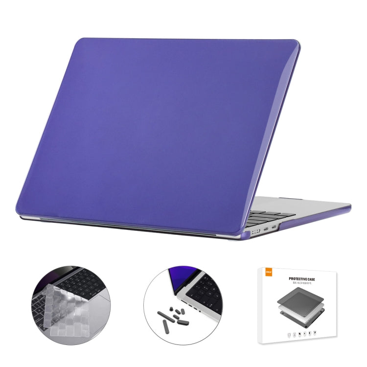 For MacBook Air 13.6 2022/2024 A2681 M2 / A3113 M3 EU Version ENKAY 3 in 1 Crystal Laptop Case with TPU Keyboard Film / Anti-dust Plugs, 3 in 1 EU Version