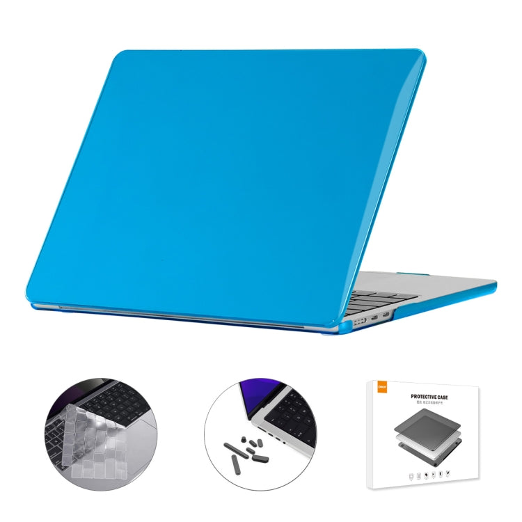 For MacBook Air 13.6 2022/2024 A2681 M2 / A3113 M3 EU Version ENKAY 3 in 1 Crystal Laptop Case with TPU Keyboard Film / Anti-dust Plugs, 3 in 1 EU Version