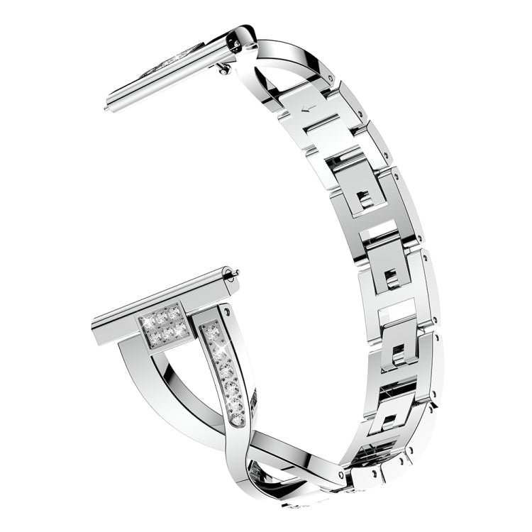 X-shaped Diamond-studded Solid Stainless Steel Wrist Strap Watch Band for Samsung Gear S3