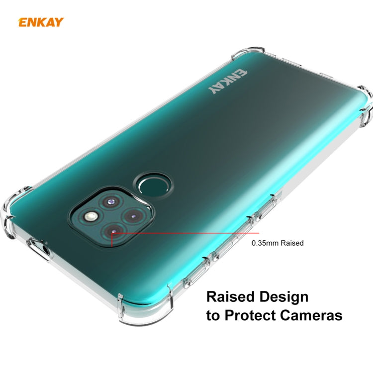 Hat-Prince ENKAY Clear TPU Shockproof Case Soft Anti-slip Cover + 0.26mm 9H 2.5D Full Glue Full Coverage Tempered Glass Protector Film, For Motorola Moto G9 / G9 Play, For Xiaomi Redmi 9A, For Xiaomi Redmi 9C, For Samsung Galaxy M51