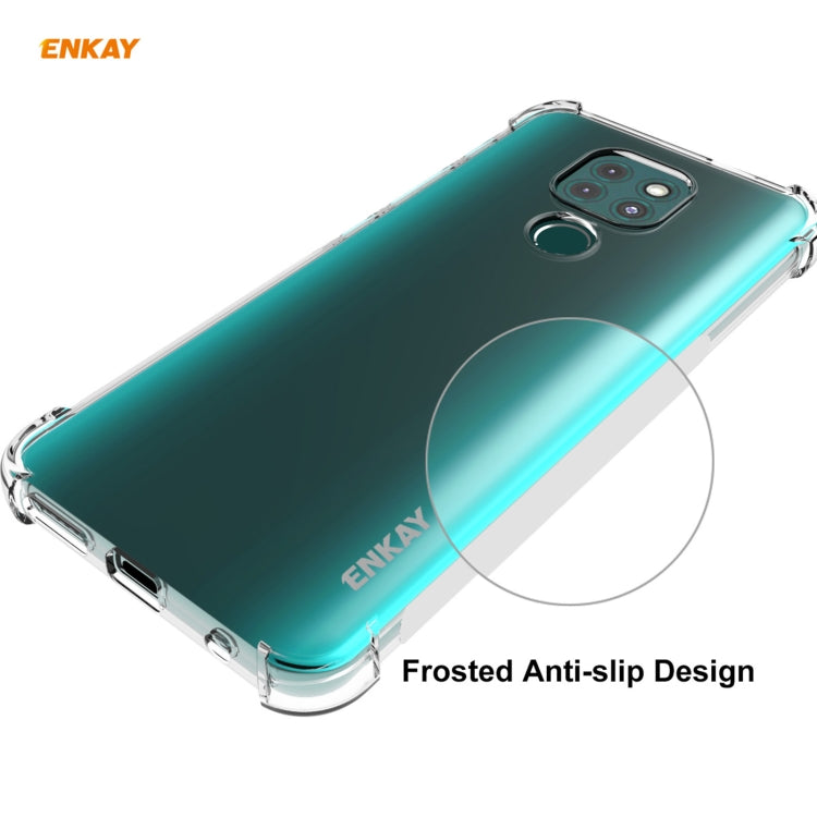 Hat-Prince ENKAY Clear TPU Shockproof Case Soft Anti-slip Cover + 0.26mm 9H 2.5D Full Glue Full Coverage Tempered Glass Protector Film, For Motorola Moto G9 / G9 Play, For Xiaomi Redmi 9A, For Xiaomi Redmi 9C, For Samsung Galaxy M51