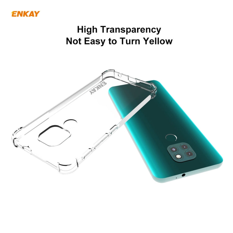 Hat-Prince ENKAY Clear TPU Shockproof Case Soft Anti-slip Cover + 0.26mm 9H 2.5D Full Glue Full Coverage Tempered Glass Protector Film, For Motorola Moto G9 / G9 Play, For Xiaomi Redmi 9A, For Xiaomi Redmi 9C, For Samsung Galaxy M51