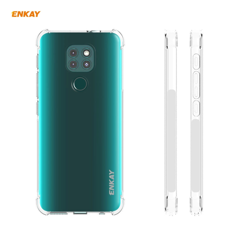 Hat-Prince ENKAY Clear TPU Shockproof Case Soft Anti-slip Cover + 0.26mm 9H 2.5D Full Glue Full Coverage Tempered Glass Protector Film, For Motorola Moto G9 / G9 Play, For Xiaomi Redmi 9A, For Xiaomi Redmi 9C, For Samsung Galaxy M51