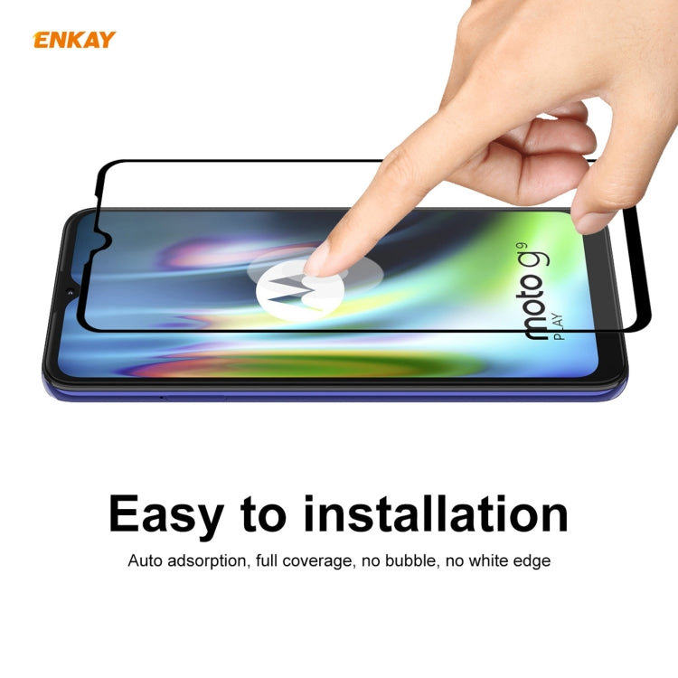 Hat-Prince ENKAY Clear TPU Shockproof Case Soft Anti-slip Cover + 0.26mm 9H 2.5D Full Glue Full Coverage Tempered Glass Protector Film, For Motorola Moto G9 / G9 Play, For Xiaomi Redmi 9A, For Xiaomi Redmi 9C, For Samsung Galaxy M51