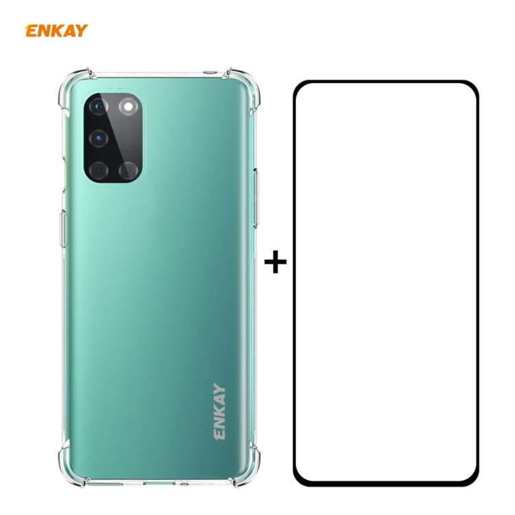 Hat-Prince ENKAY Clear TPU Shockproof Case Soft Anti-slip Cover + 0.26mm 9H 2.5D Full Glue Full Coverage Tempered Glass Protector Film, For Motorola Moto G9 / G9 Play, For Xiaomi Redmi 9A, For Xiaomi Redmi 9C, For Samsung Galaxy M51