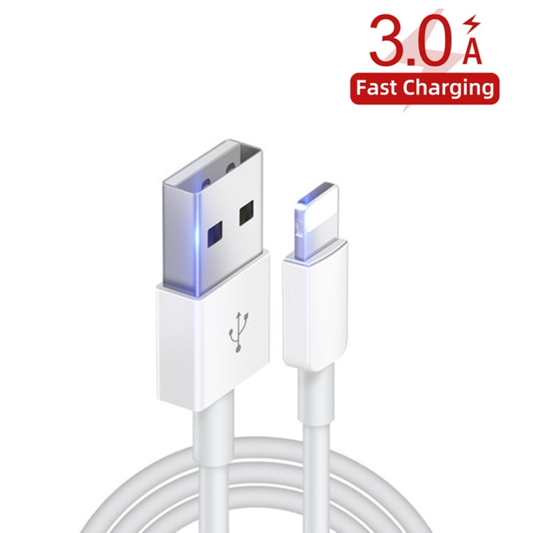 XJ-019 2.4A USB Male to 8 Pin Male Interface Fast Charging Data Cable,  Length: 3m, 8 Pin