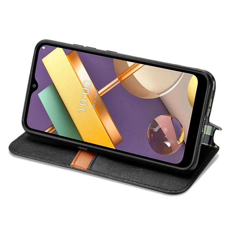 Cubic Grid Pressed Horizontal Flip Magnetic PU Leather Case with Holder & Card Slots & Wallet, For LG K22, For LG K52, For LG K92 5G, For Motorola G9 power