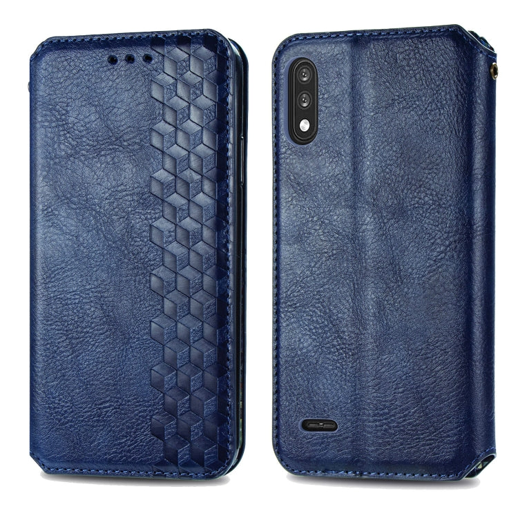 Cubic Grid Pressed Horizontal Flip Magnetic PU Leather Case with Holder & Card Slots & Wallet, For LG K22, For LG K52, For LG K92 5G, For Motorola G9 power