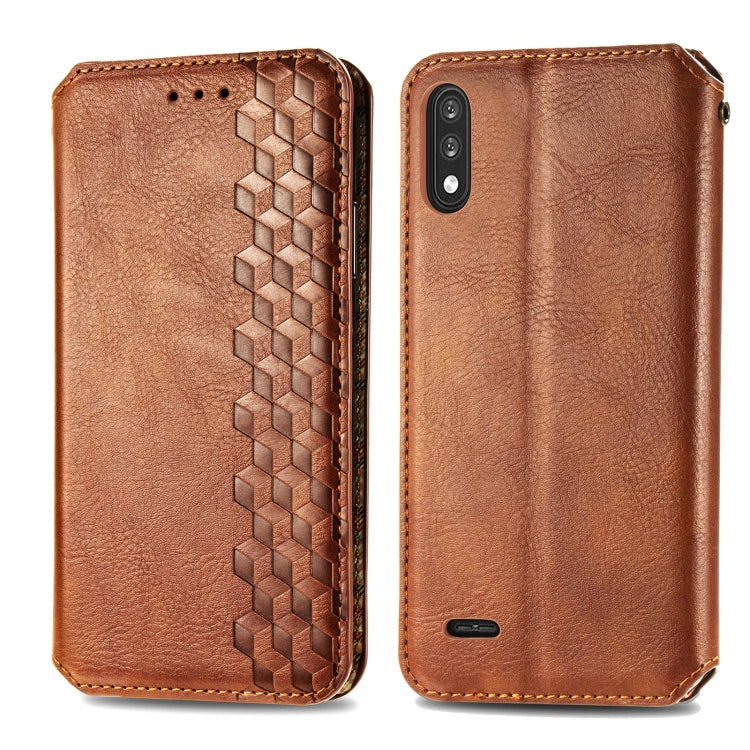Cubic Grid Pressed Horizontal Flip Magnetic PU Leather Case with Holder & Card Slots & Wallet, For LG K22, For LG K52, For LG K92 5G, For Motorola G9 power