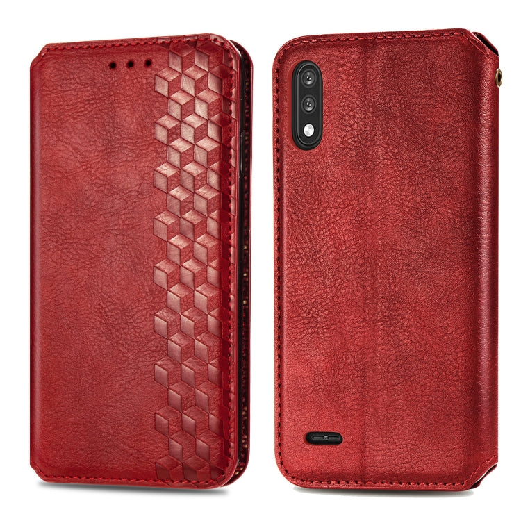 Cubic Grid Pressed Horizontal Flip Magnetic PU Leather Case with Holder & Card Slots & Wallet, For LG K22, For LG K52, For LG K92 5G, For Motorola G9 power
