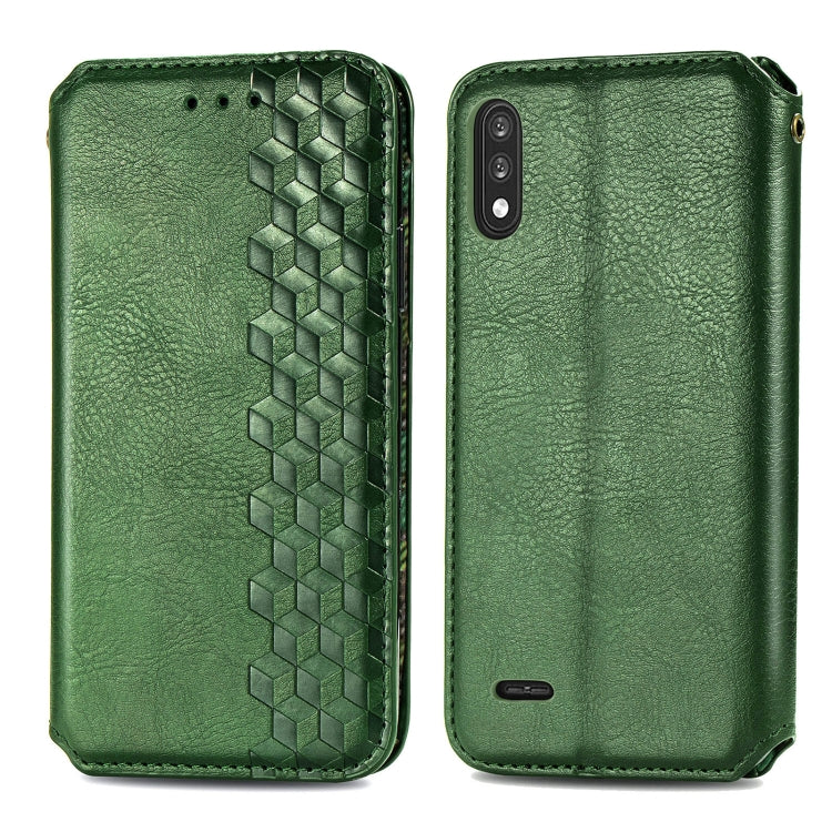 Cubic Grid Pressed Horizontal Flip Magnetic PU Leather Case with Holder & Card Slots & Wallet, For LG K22, For LG K52, For LG K92 5G, For Motorola G9 power