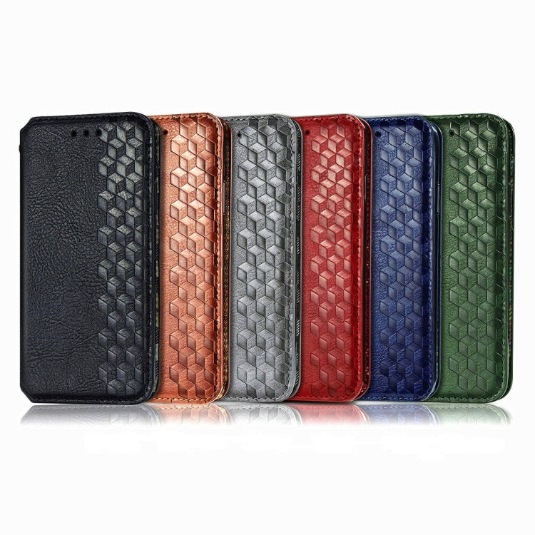 Cubic Grid Pressed Horizontal Flip Magnetic PU Leather Case with Holder & Card Slots & Wallet, For LG K22, For LG K52, For LG K92 5G, For Motorola G9 power