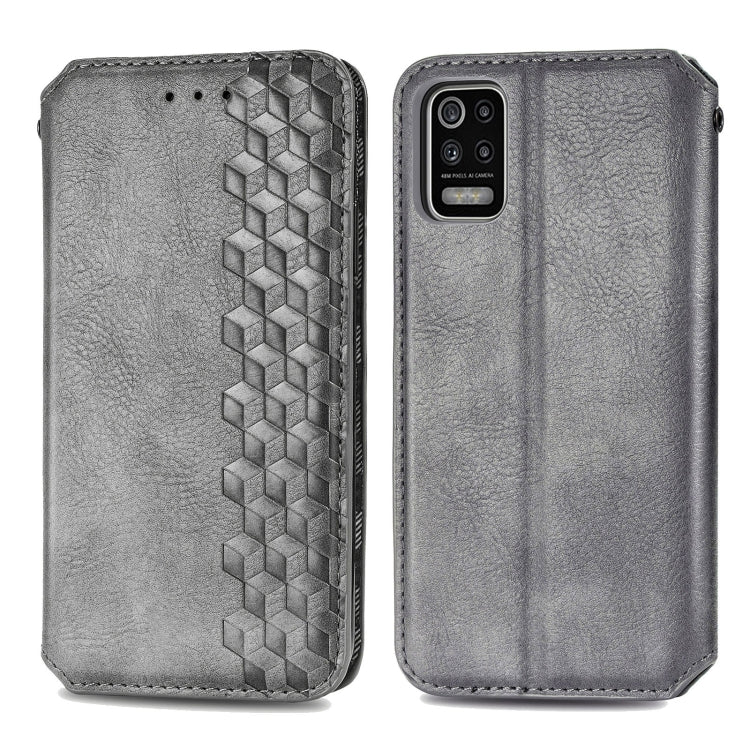 Cubic Grid Pressed Horizontal Flip Magnetic PU Leather Case with Holder & Card Slots & Wallet, For LG K22, For LG K52, For LG K92 5G, For Motorola G9 power