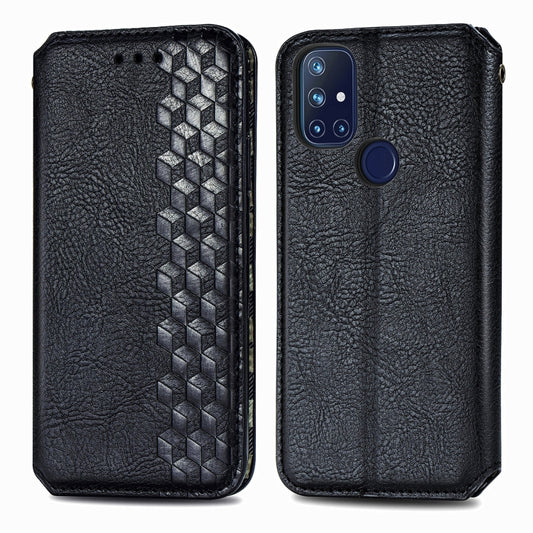 Cubic Grid Pressed Horizontal Flip Magnetic PU Leather Case with Holder & Card Slots & Wallet, For OnePlus N10