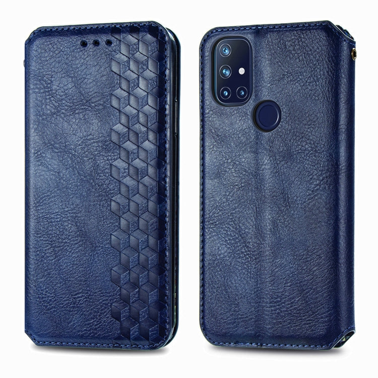 Cubic Grid Pressed Horizontal Flip Magnetic PU Leather Case with Holder & Card Slots & Wallet, For OnePlus N10