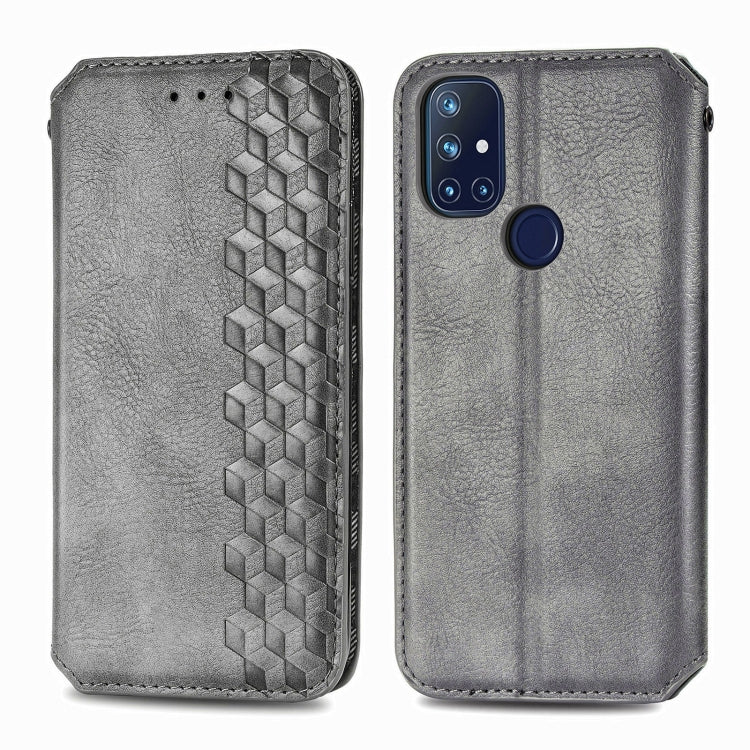 Cubic Grid Pressed Horizontal Flip Magnetic PU Leather Case with Holder & Card Slots & Wallet, For OnePlus N10