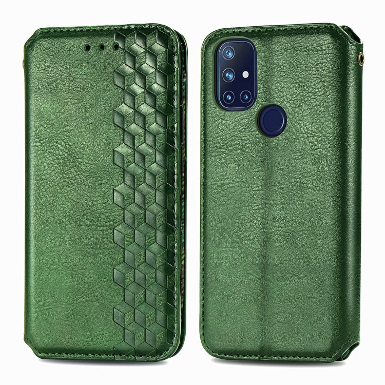 Cubic Grid Pressed Horizontal Flip Magnetic PU Leather Case with Holder & Card Slots & Wallet, For OnePlus N10