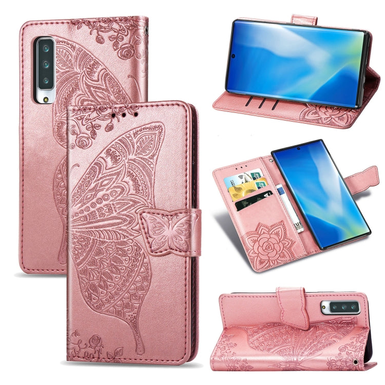 Butterfly Love Flower Embossed Horizontal Flip Leather Case with Bracket / Card Slot / Wallet / Lanyard, For LG K92 5G, For LG K52, For Arrows NX9 F-52A