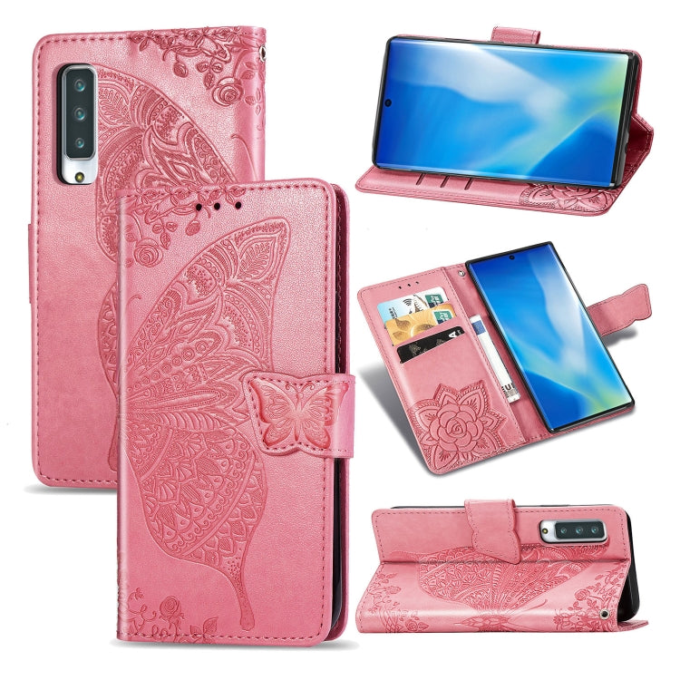 Butterfly Love Flower Embossed Horizontal Flip Leather Case with Bracket / Card Slot / Wallet / Lanyard, For LG K92 5G, For LG K52, For Arrows NX9 F-52A