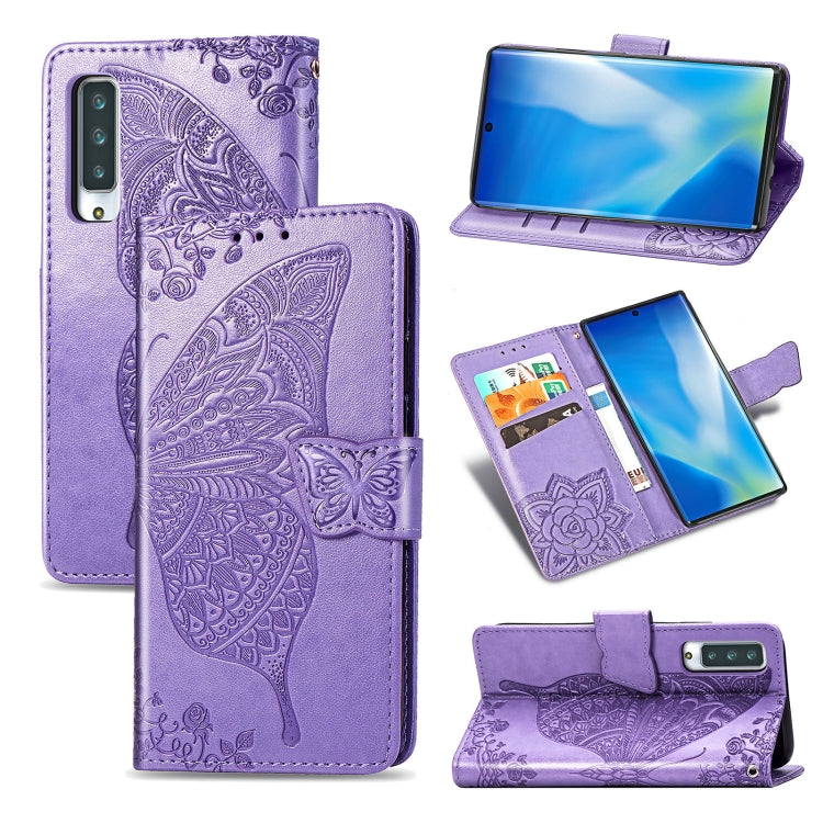 Butterfly Love Flower Embossed Horizontal Flip Leather Case with Bracket / Card Slot / Wallet / Lanyard, For LG K92 5G, For LG K52, For Arrows NX9 F-52A