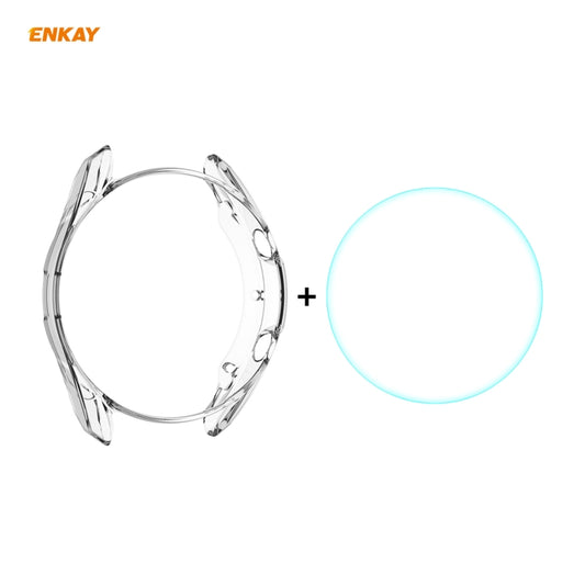 2 in 1 ENKAY Hat-Prince Transparent Soft TPU Case + 0.2mm 9H 2.15D Curved Edge Tempered Glass Film, For Samsung Galaxy Watch 3 45mm