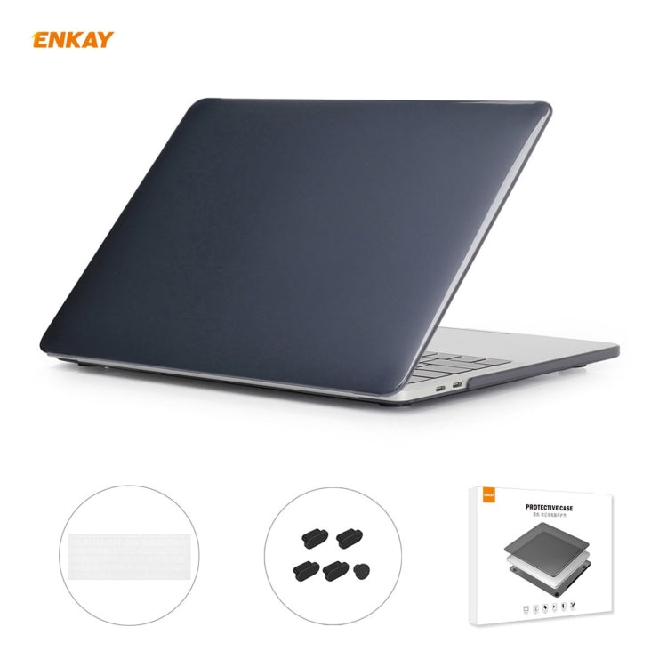 ENKAY 3 in 1 Crystal Laptop Protective Case + EU Version TPU Keyboard Film + Anti-dust Plugs Set for MacBook Pro 13.3 inch A1706 / A1989 / A2159 (with Touch Bar), For MacBook Pro 13.3 inch A1706 (with Touch Bar)