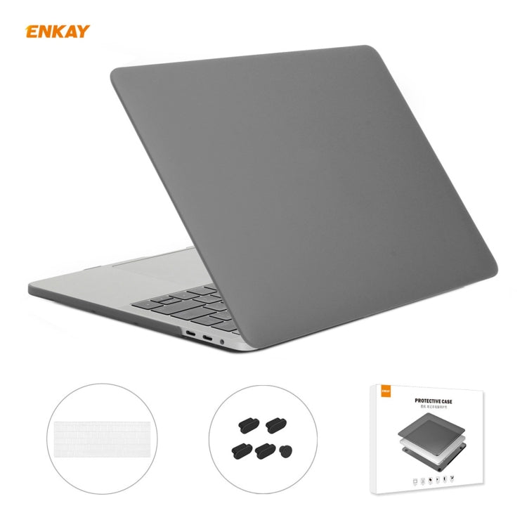 ENKAY 3 in 1 Matte Laptop Protective Case + US Version TPU Keyboard Film + Anti-dust Plugs Set for MacBook Pro 13.3 inch A1706 / A1989 / A2159 (with Touch Bar), For MacBook Pro 13.3 inch A1706 (with Touch Bar)