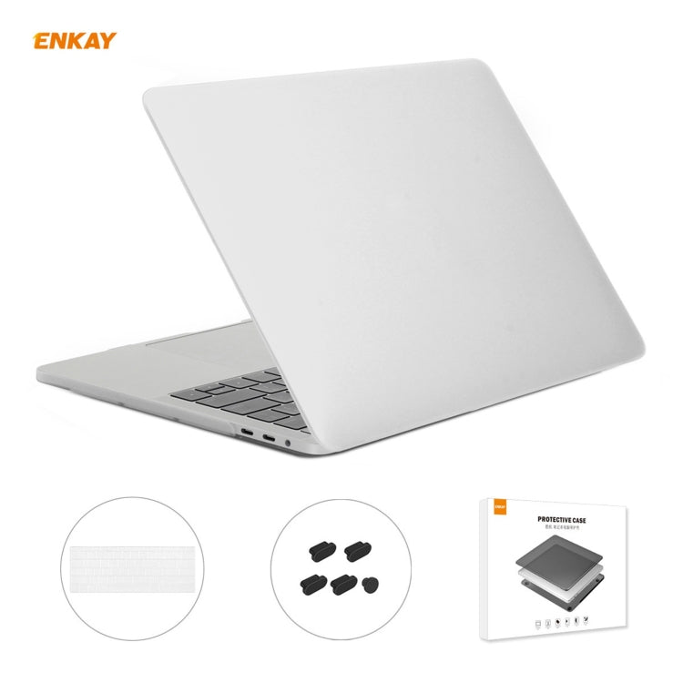 ENKAY 3 in 1 Matte Laptop Protective Case + US Version TPU Keyboard Film + Anti-dust Plugs Set for MacBook Pro 13.3 inch A1706 / A1989 / A2159 (with Touch Bar), For MacBook Pro 13.3 inch A1706 (with Touch Bar)