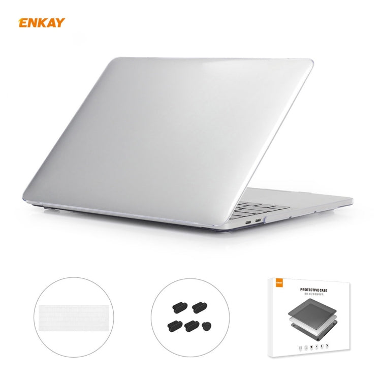 ENKAY 3 in 1  Crystal Laptop Protective Case + EU Version TPU Keyboard Film + Anti-dust Plugs Set for MacBook Pro 15.4 inch A1707 & A1990 (with Touch Bar), For MacBook Pro 15.4 inch A1707 (with Touch Bar)